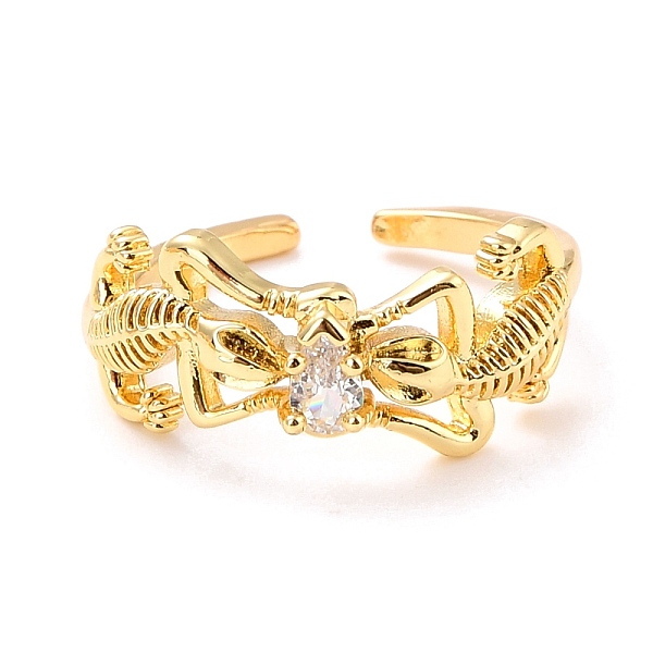 

PandaHall Double Lizard Cubic Zircon Cuff Ring for Wome, Real 18K Gold Plated Brass Animal Open Ring, Cadmium Free & Lead Free, Mixed Color..., Multicolor