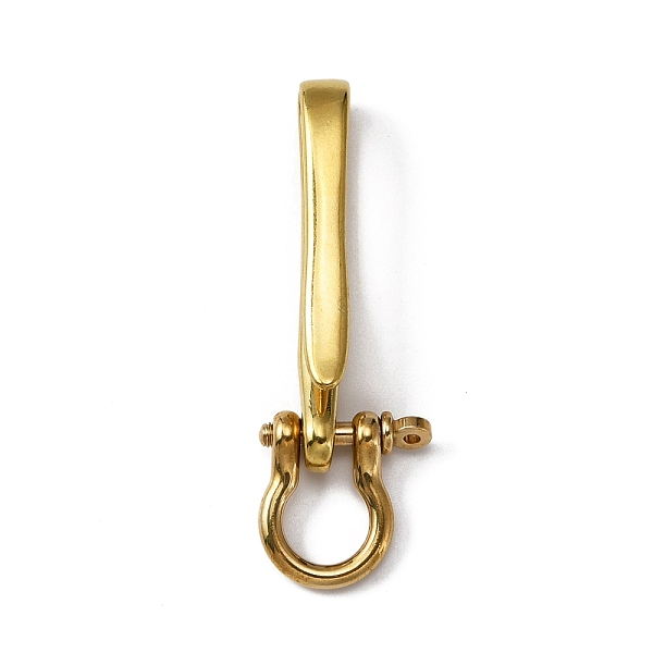 

PandaHall U-Shaped Brass Key Hook Shanckle Clasps, for Wallet Chain, Key Chain Clasp, Pocket Clip, Golden, 90x24x15mm Brass