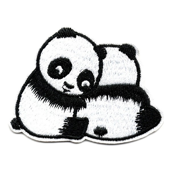 

PandaHall Computerized Embroidery Cloth Iron on/Sew on Patches, Costume Accessories, Appliques, Panda, Black & White, 50x65mm Cloth Panda...