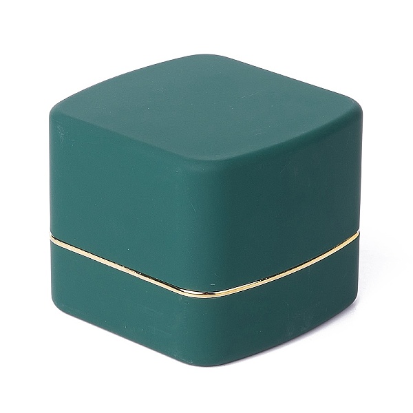

PandaHall Square Plastic Jewelry Ring Boxes, with Velvet and LED Light, Dark Slate Gray, 6.5x6.7x5.6cm Plastic Square