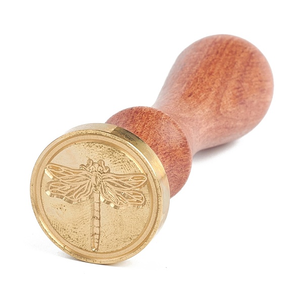 

PandaHall (Defective Closeout Sale: Rusty Stamp), DIY Scrapbook, Brass Wax Seal Stamp and Wood Handle Sets, Dragonfly Pattern, 9cm, Stamps...