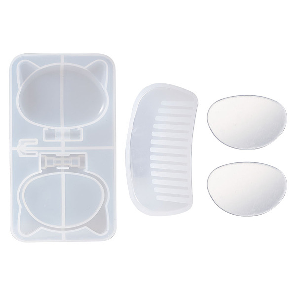 

PandaHall DIY Comb Silicone Molds Kits, with Comb Silicone & Foldable Makeup Mirror Molds, Glass Oval Shape Mirror, Mixed Color..., Multicolor