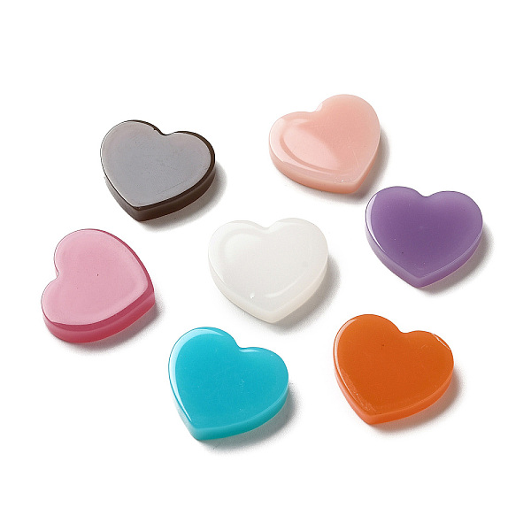 PandaHall Acrylic Cabochons, Heart, Mixed Color, 20.5x23x4mm Acrylic Heart Multicolor