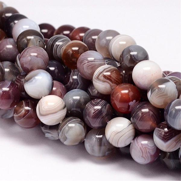 

PandaHall Natural Botswana Agate Beads Strands, Round, 10mm, Hole: 1mm, about 38pcs/strand, 15.7 inch Botswana Agate Round