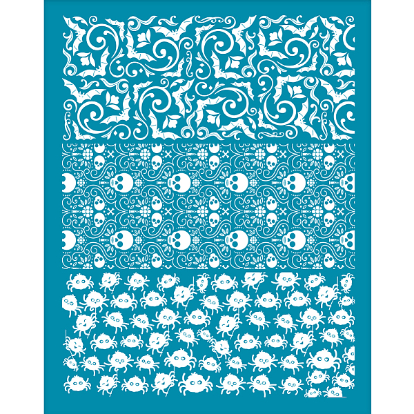 

PandaHall Silk Screen Printing Stencil, for Painting on Wood, DIY Decoration T-Shirt Fabric, Halloween Themed Pattern, 12.7x10cm Nylon Skull..., Cyan