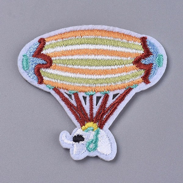 

PandaHall Computerized Embroidery Cloth Iron On/Sew On Patches, Costume Accessories, Hydrogen Balloon, Colorful, 52x50x1mm Cloth Balloon