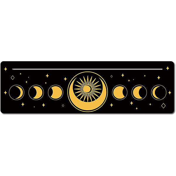 

PandaHall Wooden Tarot Card Stand Holder, Witchcraft Supplies, Rectangle, Moon, 76.2x254mm Wood Moon Black
