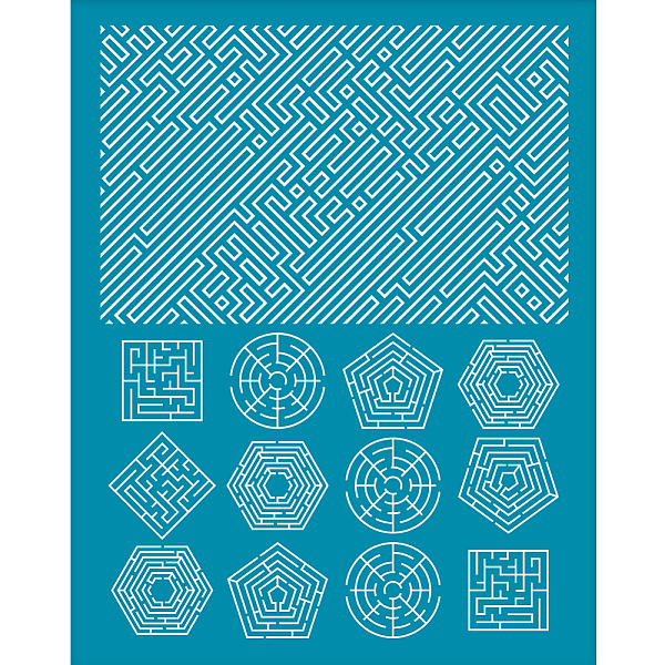 

PandaHall Silk Screen Printing Stencil, for Painting on Wood, DIY Decoration T-Shirt Fabric, Labyrinth Pattern, 100x127mm Nylon Building..., Cyan