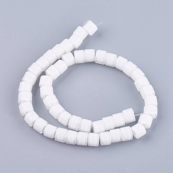 

PandaHall Handmade Lampwork Beads, Column, White, 8x6mm, Hole: 3mm Lampwork Column White