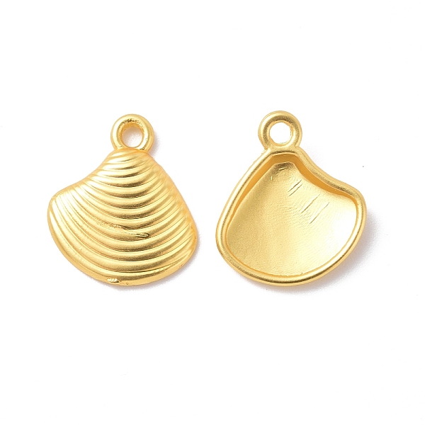

PandaHall Rack Plating Alloy Charms, Cadmium Free & Lead Free & Nickle Free, Shell Charm, Matte Gold Color, 14.5x13x2mm, Hole: 1.6mm Alloy...