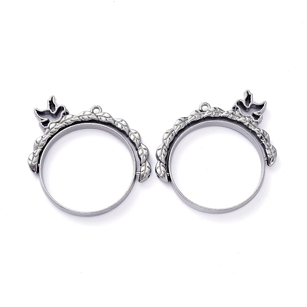 

PandaHall Alloy Open Back Bezel Pendants, Rotating Pendants, for DIY UV Resin, Epoxy Resin, Pressed Flower Jewelry, Pigeon with Leaf...
