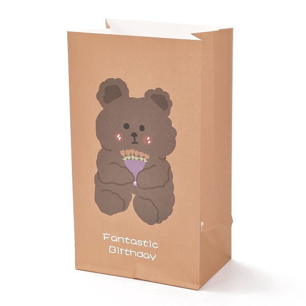 

PandaHall Rectangle Paper Bags, Animal Pattern with Stickers, Storage Bags, Wedding Party Birthday Gift Bag, BurlyWood, 26.7x15.1x9.7cm..., Orange