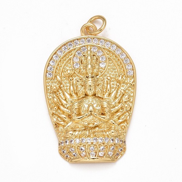 

PandaHall Rack Plating Brass Micro Pave Clear Cubic Zirconia Pendants, Cadmium Free & Nickel Free & Lead Free, Long-Lasting Plated...