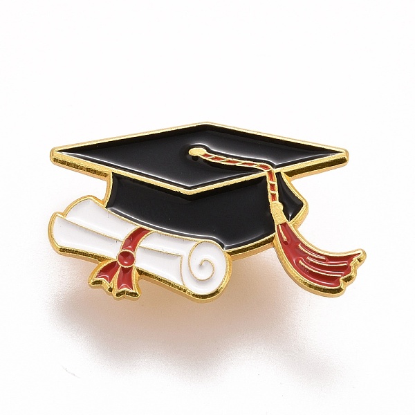 

PandaHall Doctorial Hat with Paper Enamel Pin, for Teachers Students, Alloy Enamel Brooch for Backpack Clothes, Golden, Black, 18x31.5x1.5mm...