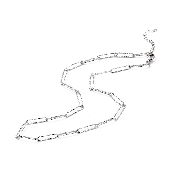 

PandaHall 304 Stainless Steel Paperclip Chain Necklace for Men Women, Stainless Steel Color, 17.87 inch(45.4cm) 304 Stainless Steel