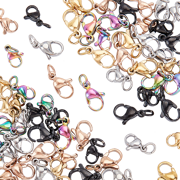 

PandaHall Unicraftale 60PCS 2 Sizes Vacuum Plating 304 Stainless Steel Lobster Claw Clasps, With Jump Ring, Mixed Color, 30pcs/size 304...