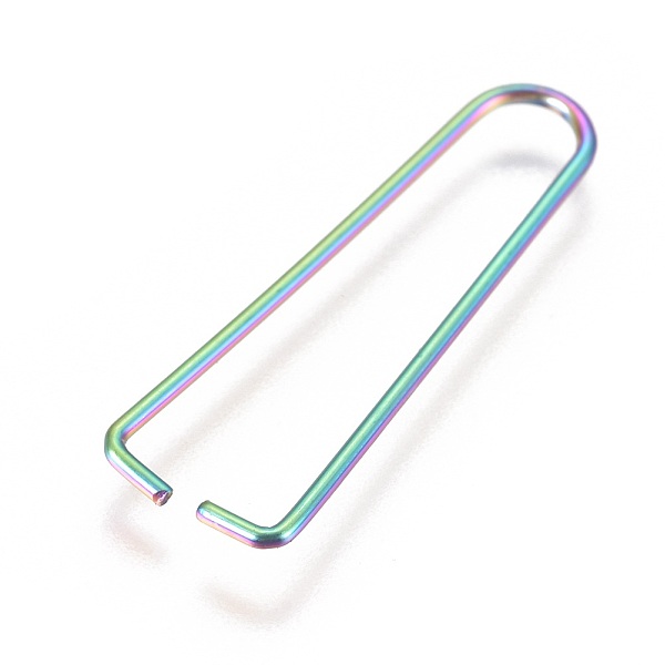 

PandaHall Ion Plating(IP) 304 Stainless Steel Ice Pick Pinch Bails, Clips for Beads, Rainbow Color, 27x8x1mm, Pin: 1mm 304 Stainless Steel