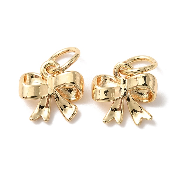 

PandaHall Rack Plating Brass Charms, Cadmium Free & Lead Free, Long-Lasting Plated, with Jump Ring, Bowknot Charm, Real 14K Gold Plated...