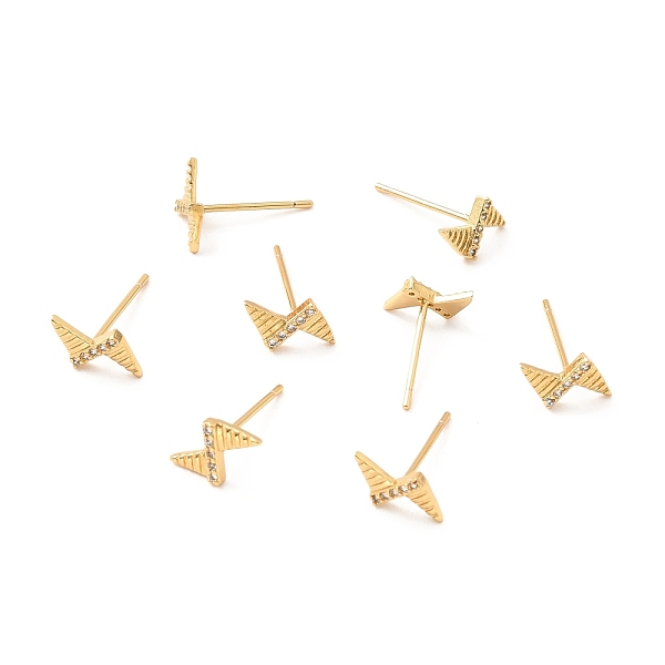

PandaHall Clear Cubic Zirconia Bowknot Stud Earrings, Brass Jewelry for Women, Lead Free & Cadmium Free & Nickel Free, Real 18K Gold Plated...