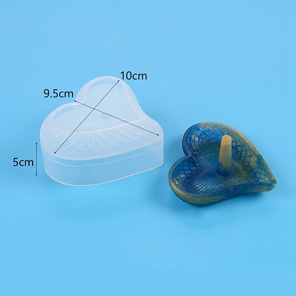 

PandaHall Food Grade Silicone Jewelry Tray Holder Molds, Resin Casting Coaster Molds, For UV Resin, Epoxy Resin Craft Making, Heart..., White
