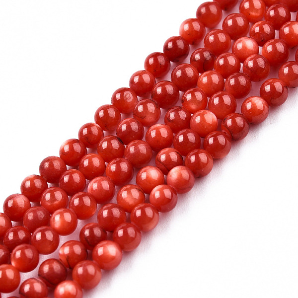 

PandaHall Natural Freshwater Shell Beads Strands, Dyed, Round, Red, 3mm, Hole: 0.7mm, about 122~124pcs/strand, 14.76 inch~14.96 inch...