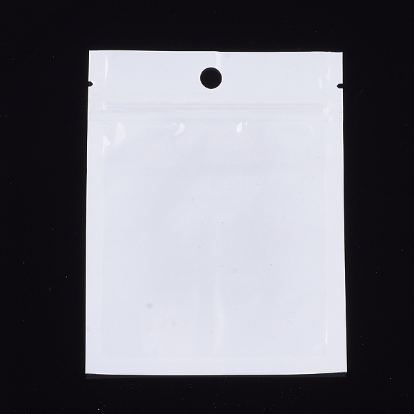 

PandaHall Pearl Film Plastic Zip Lock Bags, Resealable Packaging Bags, with Hang Hole, Top Seal, Rectangle, White, 12x9cm, inner measure...