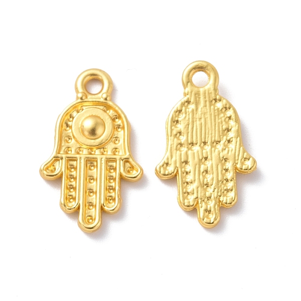 

PandaHall Rack Plating Alloy Pendants, for Enamel, Cadmium Free & Lead Free & Nickle Free, Hamsa Hand/Hand of Miriam Charm, Matte Gold Color...