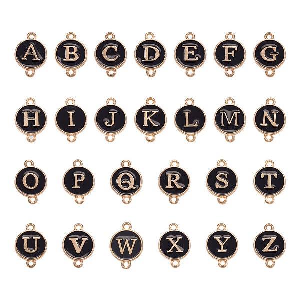 26Pcs Alloy Enamel Letter A-Z Connector Charms
