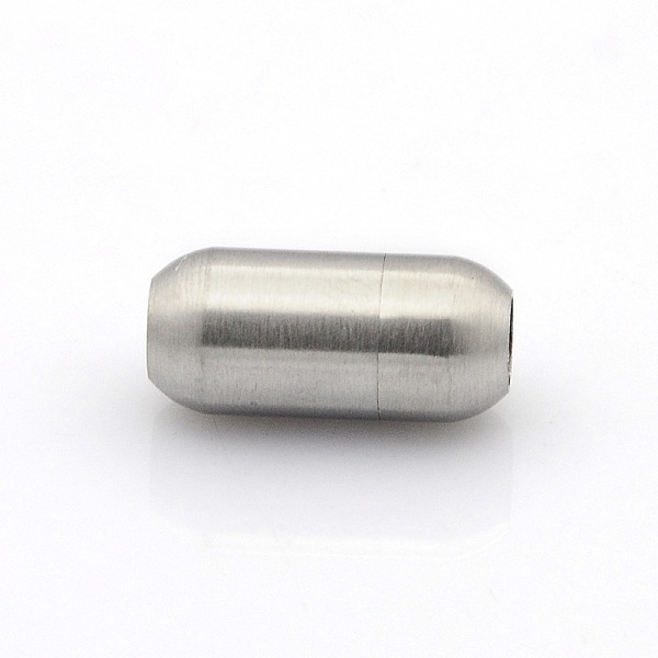 304 Stainless Steel Matte Surface Magnetic Clasps With Glue-in Ends