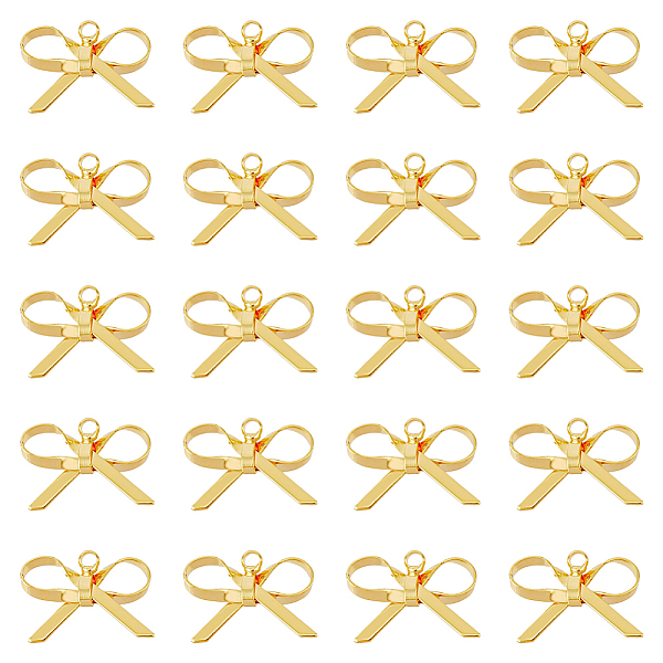 

PandaHall DICOSMETIC 20Pcs Hollow Bowknot Charm Golden Bow Pendant Bow Ribbon Charm Resin Filling Charm Brass Charm Vintage Dangle Charm...