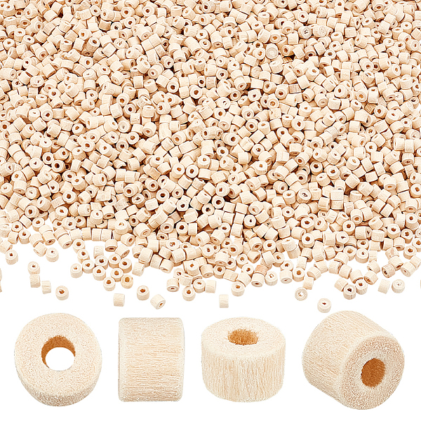 

PandaHall AHANDMAKER 3000Pcs Wood Beads, 5mm Unfinished Tube Wood Loose Beads, Undyed Natural Wood Tube Beads with 2mm Hole, Wooden Spacer..., Orange