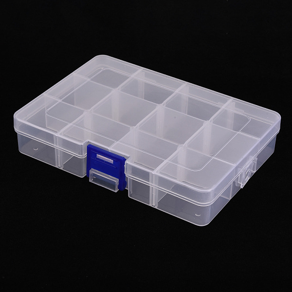 

PandaHall Polypropylene(PP) Bead Storage Container, 12 Compartment Organizer Boxes, with Hinged Lid, Rectangle, Clear, 14.5x10x2.8cm Plastic...