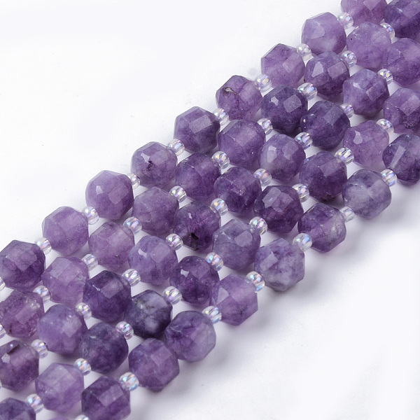 

PandaHall Natural Amethyst Beads Strands, Round, Dyed, Faceted, Purple, 7~8x8mm, Hole: 1.2mm, about 38~40pcs/strand, 15.16inch(38.5cm)...