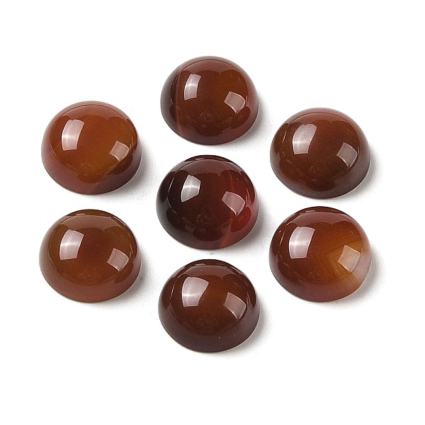 

PandaHall Natural Red Agate Cabochons, Dyed & Heated, Half Round, 10x5mm Red Agate Half Round Red
