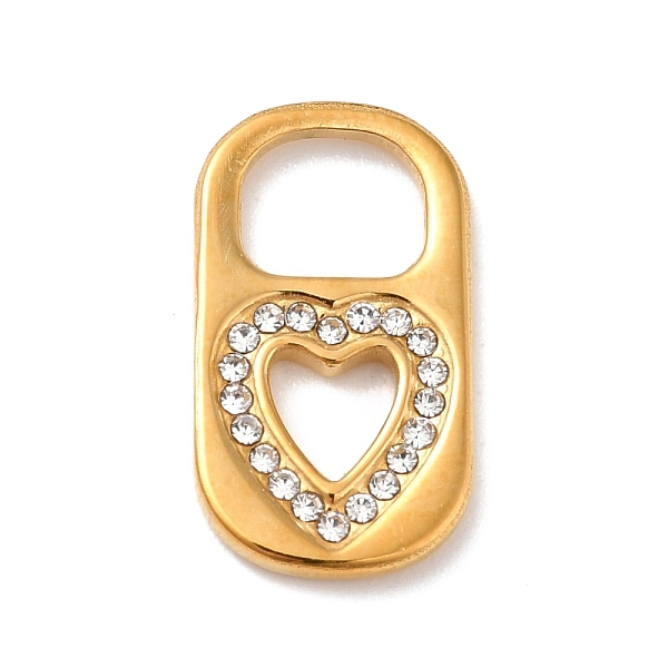 

PandaHall Vacuum Plating 304 Stainless Steel Pendants, with Crystal Rhinestone, Padlock with Heart, Golden, 20x11x2mm, Hole: 7.3x6mm..., Clear