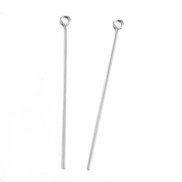 

PandaHall 304 Stainless Steel Eye Pin, Stainless Steel Color, 48mm, Hole: 2mm, Pin: 0.8mm 304 Stainless Steel