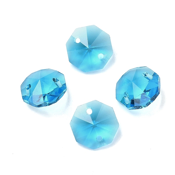 Breloques de connecteur en verre transparent
