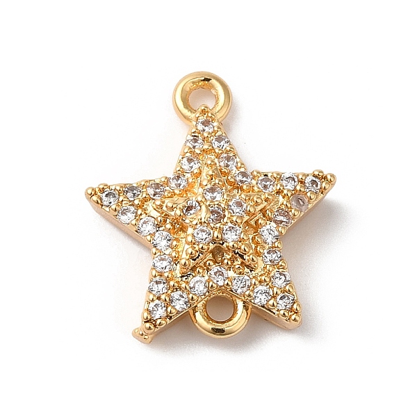 

PandaHall Brass Micro Pave Clear Cubic Zirconia Star Links Connector Charms, Golden, 15x13x3.5mm, Hole: 1.4mm Brass+Cubic Zirconia Star...