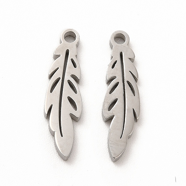 

PandaHall 304 Stainless Steel Pendants, Leaf Charms, Stainless Steel Color, 17.5x5x1.4mm, Hole: 1.4mm 304 Stainless Steel Leaf
