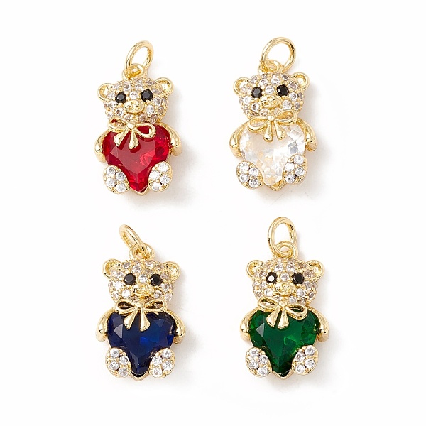 

PandaHall Brass Micro Pave Cubic Zirconia Pendants, with Jump Rings, Cadmium Free & Lead Free, Long-Lasting Plated, Real 18K Gold Plated..., Multicolor