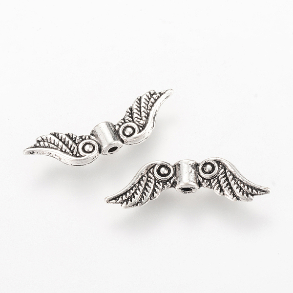 

PandaHall Tibetan Style Alloy Beads, Wing, Cadmium Free & Nickel Free & Lead Free, Antique Silver, 7x23x3.5mm, Hole: 1mm, about 605pcs/540g...