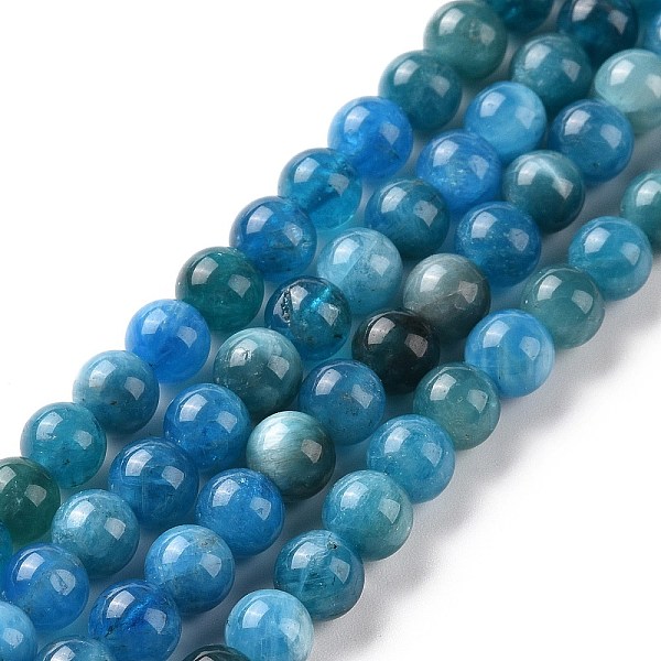

PandaHall Natural Apatite Beads Strands, Round, 5.5mm, Hole: 1mm, about 74pcs/strand, 16.1 inch(41cm) Apatite Round