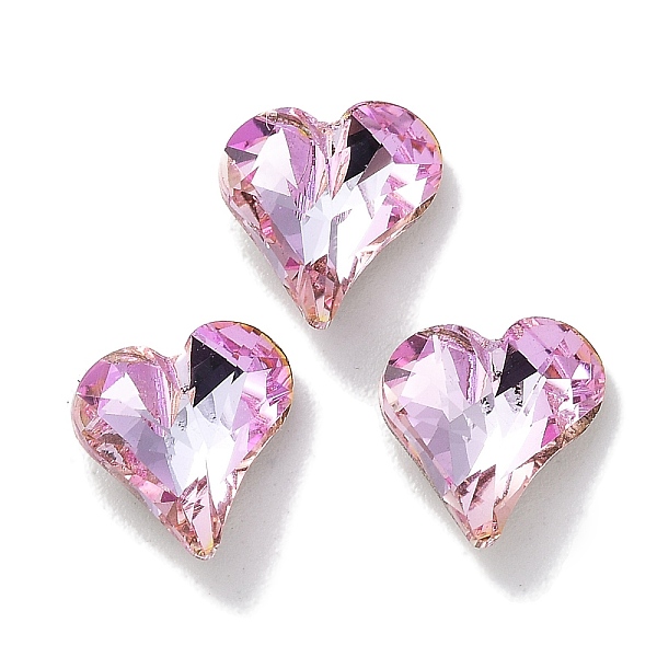 

PandaHall Glass Rhinestone Cabochons, Point Back & Back Plated, Faceted, Heart, Light Rose, 9x8x3.5mm Glass Rhinestone Heart Pink
