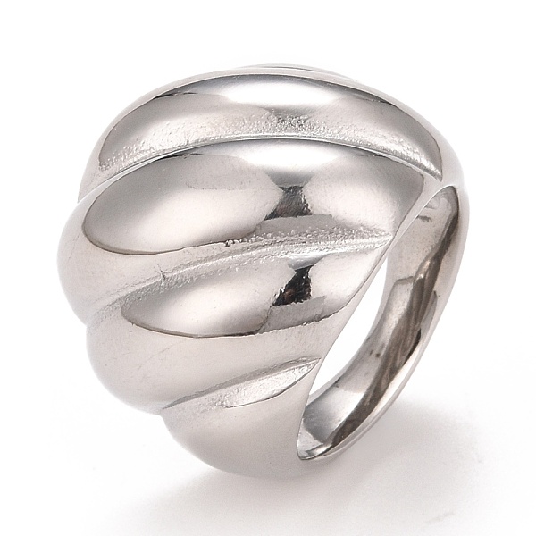 

PandaHall 304 Stainless Steel Textured Chunky Ring, Croissant Ring for Men Women, Stainless Steel Color, US Size 6 1/4(16.7mm)~US Size 10...