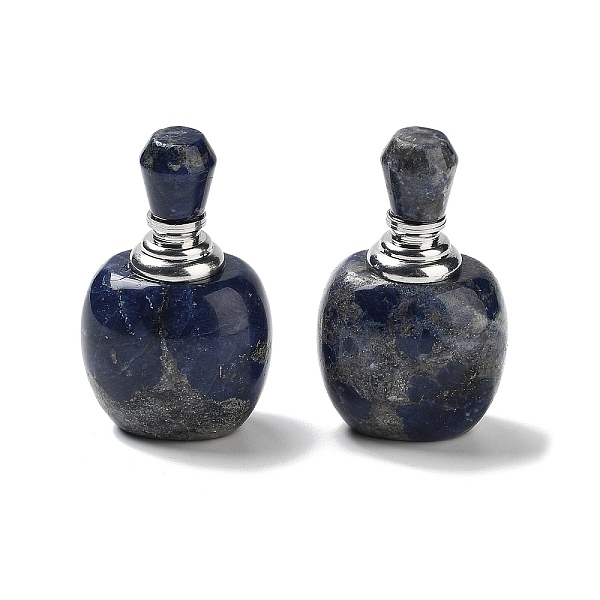 

PandaHall Natural Sodalite Dropper Bottles, with 304 Stainless Steel Findings, SPA Aromatherapy Essemtial Oil Empty Bottle, 4.05x3.2x6.5cm...