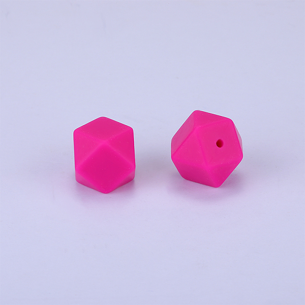 

PandaHall Hexagonal Silicone Beads, Chewing Beads For Teethers, DIY Nursing Necklaces Making, Cerise, 23x17.5x23mm, Hole: 2.5mm Silicone..., Red