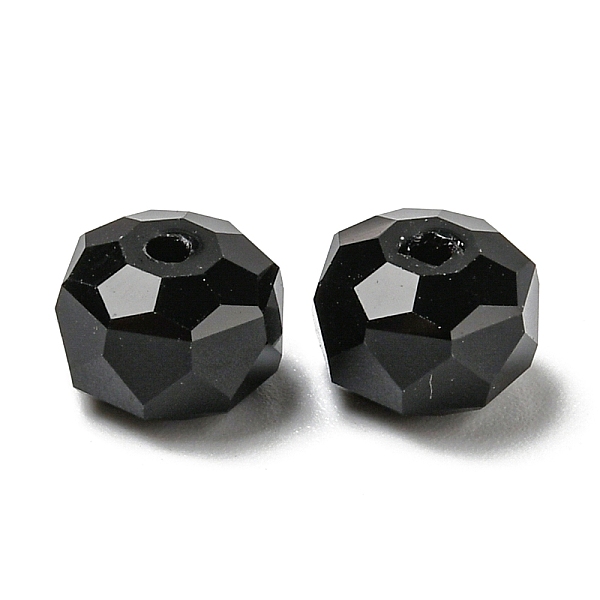 

PandaHall Transparent Glass Beads, Faceted, Rondelle, Jet, 6x4mm, Hole: 1.2mm Glass Rondelle Black