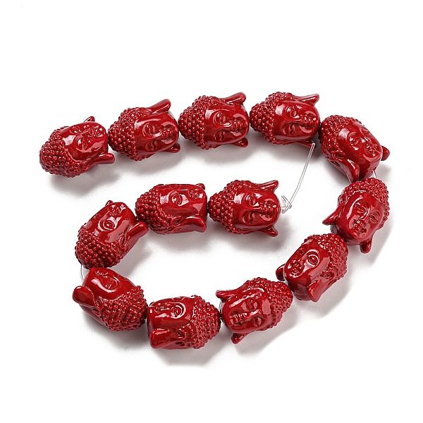 

PandaHall Dyed Synthetical Coral Buddha Head Beads Strands, Red, 25x20x18mm, Hole: 1mm, about 13pcs/strand, 18.5 inch Synthetic Coral Human...