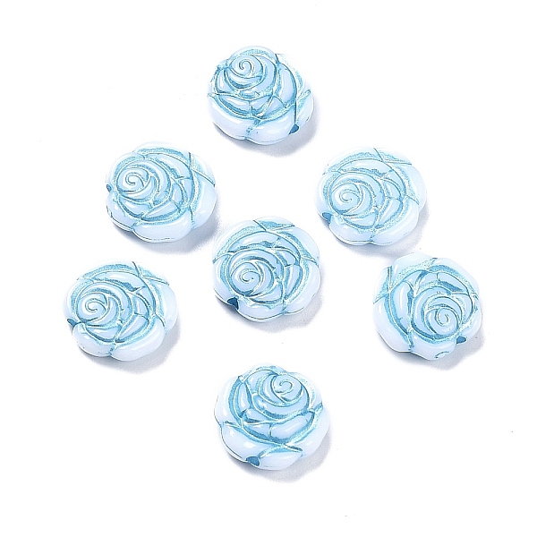 

PandaHall Opaque Acrylic Beads, Metal Enlaced, Rose, White, 13.5x14x4.5~5mm, Hole: 1.6mm, about 950pcs/500g Acrylic Flower White