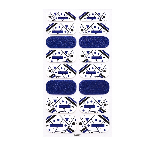 

PandaHall Nail Art Full Cover Nail Art Wrap, Glitter Powder Nail Strips, Self-Adhesive, for Women Girls DIY Nail Art Decoration, Medium Blue...
